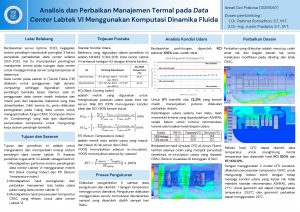 Poster: Analisis dan Perbaikan Manajemen Termal pada Data Center Labtek VI Menggunakan Komputasi Dinamika Fluida