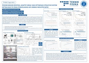 Poster: Perancangan Kontrol Adaptif MRAC dan Optimisasi Struktur Sistem Netralisasi pH pada Pengolahan Air Limbah Industri Batik