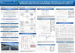 Poster: Klasifikasi Kegagalan PLTS dengan Metode SVC dan XGBoost Berbasis Simulasi dan Eksperimen Karakteristik Kurva I-V