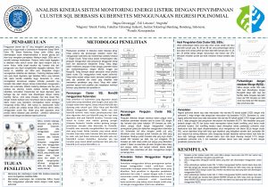 Poster: ANALISIS KINERJA SISTEM MONITORING ENERGI LISTRIK DENGAN PENYIMPANAN CLUSTER SQL BERBASIS KUBERNETES MENGGUNAKAN REGRESI POLINOMIAL