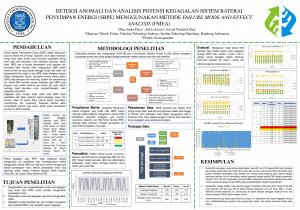 Poster: Analisis Fault DetectionSistem Baterai Penyimpan Energi (SBPE) pada Baterai Lithium-Ion Menggunakan Failure Mode and Effect Analysis(FMEA)