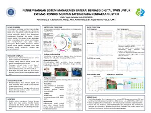 Poster: PENGEMBANGAN SISTEM MANAJEMEN BATERAI BERBASIS DIGITAL TWIN UNTUK ESTIMASI KONDISI MUATAN BATERAI PADA KENDARAAN LISTRIK